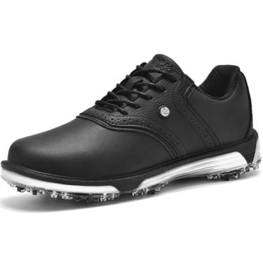 Imagem de DARIBOM Tênis de golfe masculino Traditions sola fixa sem pregos, impermeável, sem pontas, tamanho 38-48, Preto, 44