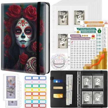 Imagem de Fichário de economia de dinheiro, 100 envelopes desafio de economia de dinheiro, envelopes de dinheiro e 3 rastreadores de planejamento de orçamento, livro de couro PU A5 para economizar dinheiro