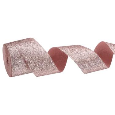 Imagem de PATIKIL Rolo de fita de glitter metálico, 2,5 cm x 10 metros, fita brilhante de um lado, rolos de tecido de embrulho de presente para artesanato faça você mesmo, buquê de casamento, decoração de Natal