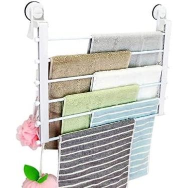 Imagem de Varal De Secagem Retrátil Montado Na Parede, Toalheiro De Aço Inoxidável Com Economia De Espaço, Secador De Roupas Barra De Toalha Dobrável Extensível Para Varanda Do Banheiro Economia De Espaço,C