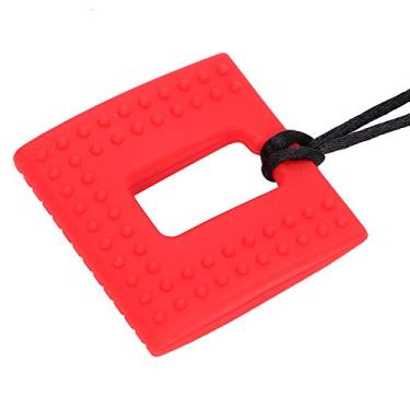 Imagem de Dioche Mordedor de bebê Silicone Brinquedo de Mastigação Sensorial de Macio e Seguro Alívio Dor Brinquedos de Dentição para Bebês Recém-nascidos Crianças (Mordedor Arca Quadrado Vermelho)
