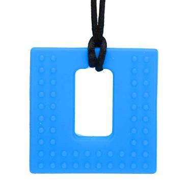 Imagem de Dioche Mordedor de bebê Silicone Brinquedo de Mastigação Sensorial de Macio e Seguro Alívio Dor Brinquedos de Dentição para Bebês Recém-nascidos Crianças (Mordedor Arca Quadrado Azul)