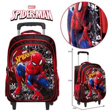 Imagem de Mochila Infantil Rodinhas Menino Herói Spider Man 3D Toys 2U