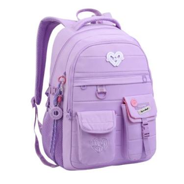 Imagem de Mochila Costas Color Up 18'' Meninas Juvenil Escolar Passeio Cor:Lilás