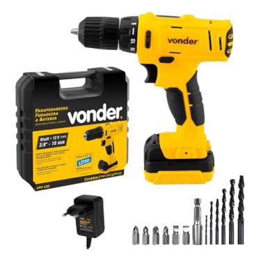 Imagem de Furadeira e Parafusadeira Elétrica, 12V, Bivolt, Bateria Recarregável, Modelo PFV 120