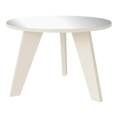 Imagem de Mesa de Centro Tampo com Espelho Pés em MDF Espanha Branco - Artely