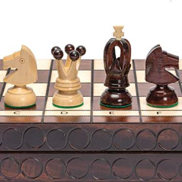 Imagem de Husaria European International Chess Wooden Game Set, King's Classic - 18-Inch Large Size Chess Set - Folding Board with Felt Bottom Chessmen