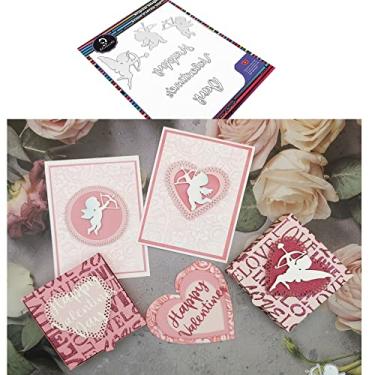 Imagem de Alinacutle Feliz Dia dos Namorados e moldura de cupido corte de metal cortado para fazer cartões artesanais, álbuns, álbuns, artesanato