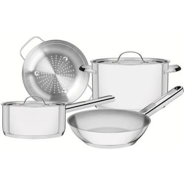 Imagem de Jogo de Panelas Tramontina Inox Fundo Triplo - 4 Peças Isis, Prata, 4