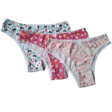Imagem de Kit 5 Calcinhas 100% Algodão Cotton Feminina Tanga Biquini Conforto Ta