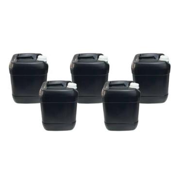 Imagem de Galão Plástico Bombona 20L Lacre Branco Cor Preto Kit Com 5 - Skimmer