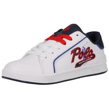 Imagem de POLO RALPH LAUREN Estampa infantil unissex Heritage Court III, Branco/azul marinho/vermelho, 17