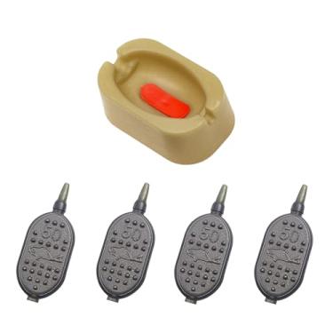 Imagem de OFXDD Conjunto de alimentador de método de pesca de carpa - suporte de isca de liberação de borracha e 4 alimentadores para pesca, 50 g - Equipamento de pesca de carpa