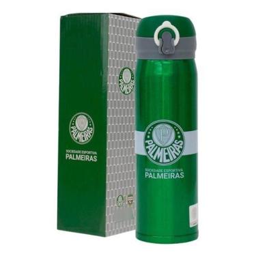 Imagem de Garrafa Squeeze Térmica 450ml Academia Passeio Viagem Palmeiras oficia