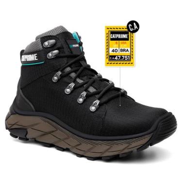 Imagem de Coturno CATPRIIME de Couro com CA - Preto e Verde - Solado Antiderrapa