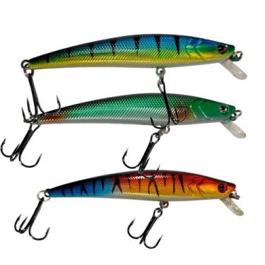 Imagem de Kit Isca Artificial Hengjia Meia Água 9cm 8gr Barbela Curta Plástico A