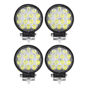 Imagem de Kit 4 Farol Milha Auxiliar 14 Led Bola Agrícola Off Road 48w - Briwax