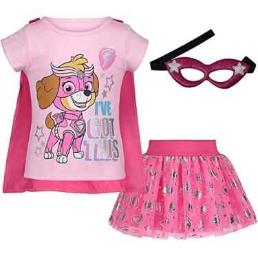 Imagem de Paw Patrol Skye – Camiseta de cosplay para meninas, tule, tutu, capa e máscara, conjunto de 4 peças para crianças pequenas, Skye, 3 Anos