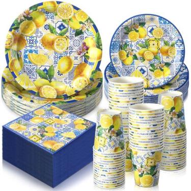 Imagem de Conjunto de talheres de festa Hsei Capri Lemon 250 unidades para 50 co