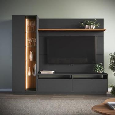 Imagem de Estante Home com Painel para Tv 65 Polegadas e Bar Iluminado 3250 Cris