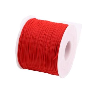 Imagem de Xzhcy Cordão de nylon trançado de 0,5 mm, 150 metros, para artesanato faça você mesmo, pulseiras da amizade, pingente chinês Lucky Knotting Macramê, fabricação de joias (vermelho)