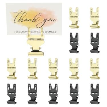 Imagem de PATIKIL 20 peças de clipes de sinalização, clipe de suporte de placa de metal, suporte giratório, suporte para exibição de etiquetas de preço de mercadoria de supermercado, varejo, roupas, preto