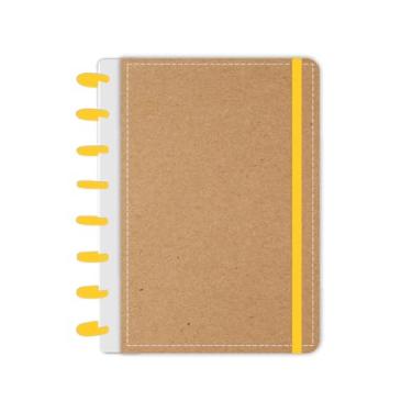 Imagem de Caderno de Disco Capa Dura A5 Kraft Amarelo com 80 folhas abyara graf cod 4162 (tipo caderno inteligente)