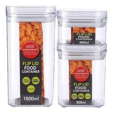 Imagem de Kit de Potes Herméticos Com 3 Peças 400/9001500 ml - Quanhe