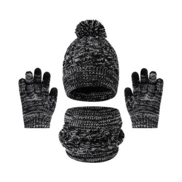 Imagem de Conjunto De Gorro, Cachecol E Luvas De Inverno Quente Para Crianças 3 