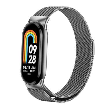Imagem de BDNJN Pulseira Milanese Loop para Xiaomi Mi Band 8 NFC aço inoxidável cinto de liberação rápida Correa Miband8 pulseira Mi band 8 acessórios pulseiras de relógio, For Miband 8, Ágata