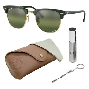 Imagem de Ray-Ban RB3016 CLUBMASTER CHROMANCE Óculos de sol polarizados em formato quadrado com k...