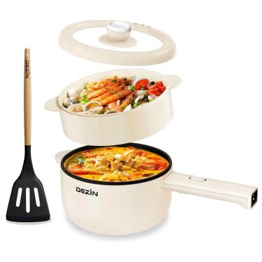 Imagem de Panela Elétrica Dezin, 2 Litros Antiaderente, Cozinheira Rápida para Macarrão, Steak, Ovo, Arroz Frito, Ramen, Aveia, Sopa com Ajuste de