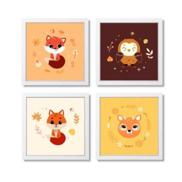 Imagem de Kit Quadros Decorativos Quarto Infantil Animais do Bosque - Creative C