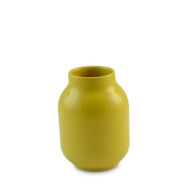 Imagem de Ceraflame Vaso de Cerâmica Colmeia 15Cm Amarelo - Decorativo