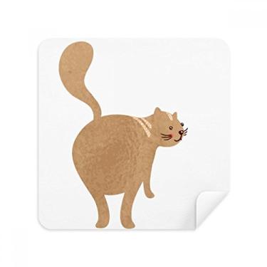 Imagem de Óculos de limpeza de tela marrom fofo gato andando com animal de limpeza de tela tecido de camurça pacote com 2