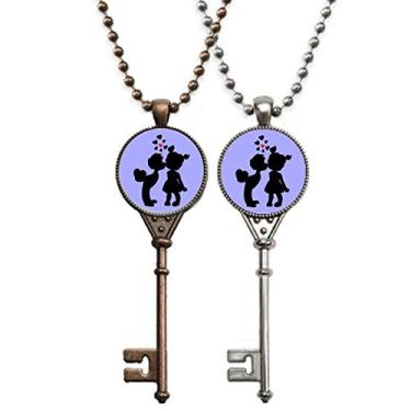 Imagem de OFFbb-USA June Sweet Kiss Chaveiro Dia dos Namorados Colar Pingente Joias Decoração de Casal