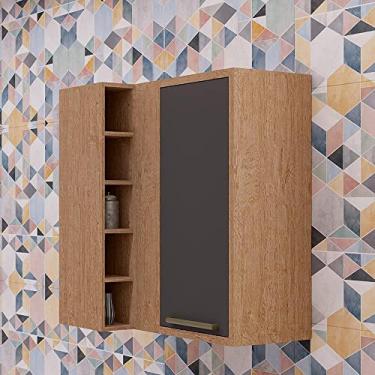 Imagem de Armário de Cozinha Aéreo Canto Reto 1 Porta com Nichos 100% Mdf Espresso Móveis