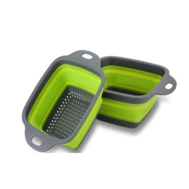 Imagem de Kit 2 Escorredores de Silicone e Plástico Cozinha 18x24cm