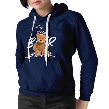 Imagem de Moletom Feminino Urso Ted Blusa De Frio Canguru Estampado-Feminino