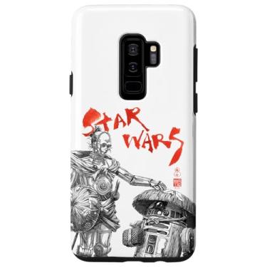 Imagem de Galaxy S9+ Star Wars Visions C-3PO R2-D2 Black and White Color Pop Case