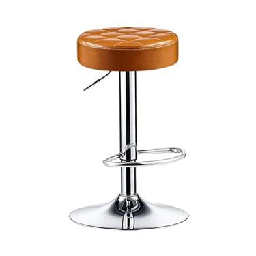 Imagem de Bancos de bar 60-80cm cadeira alta elevável cadeira de bar de caixa europeia cadeira de jantar cadeira de alavanca giratória cadeira de couro PU cadeiras de bar (cor: laranja)
