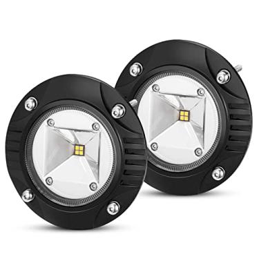 Imagem de BUNKER INDUST Lâmpadas LED de 12,7 cm, par de luzes de LED redondas de montagem embutida, 4800 lm, luzes de direção de reserva, à prova d'água, para trator de caminhão, off-road 4x4, Jeep Pickup SUV ATV UTV carrinho de golfe