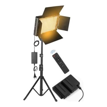 Imagem de Luz de anel LED luz de vídeo lâmpada de estúdio fotográfico bicolor 2500K-8500k regulável com tripé remoto para gravação de vídeo para luz de selfie (cor: NA-U800-16OC)