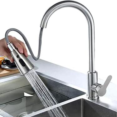 Imagem de Torneira Gourmet Para Cozinha Churrasqueira com Ducha Extensiva Móvel 50cm com Funções Jato e Chuveirinho Registro Monocomando e Misturador de Temperatura Água Quente e Fria
