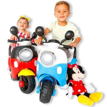 Imagem de Lambreta Motinha Elétrica Infantil Mini Moto Crianças Azul - Car Kids