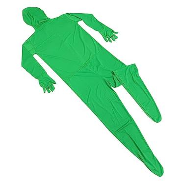 Imagem de VALICLUD 4 Pcs capa de invisibilidade body verde traje de atuação halloween hallowen vestidos bodysuits meia-calça de seda traje furtivo dia das Bruxas definir conjunto de roupas cara Cloro