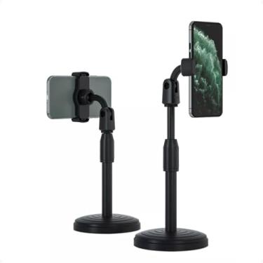 Imagem de Suporte Celular Estabilizador Mesa Universal Articulado 360º Regulagem de Altura Base Pesada e Resistente Fotos Lives Tripe Reunião