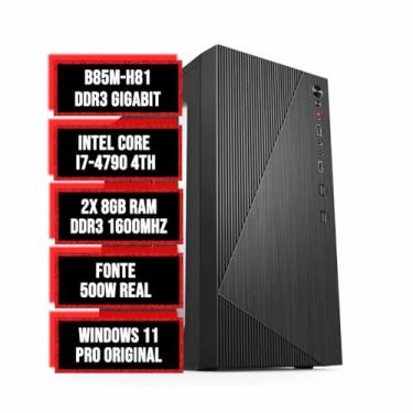Imagem de CPU INTEL CORE I7 4790, B85M, NVME, 16GB DDR3, 500W REAL, WINDOWS 11 PRO ORIGINAL-MONTADO (SEM WIFI, NVME 500GB)