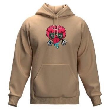 Imagem de Moletom Estampado Bolso Canguru Com Capuz Blusa De Frio Colorida-Masculino