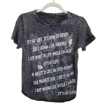 Imagem de Blusa T-shirt Feminina It"s My Life Plock Rock Marmorizada com Plus Size-Feminino